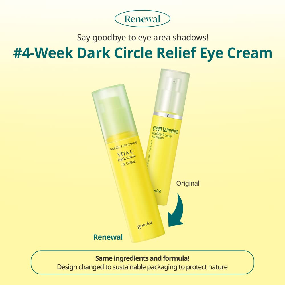 GOODAL Green Tangerine Vitamin C Eye Cream - Dark Circle Relief, Anti-Wrinkle Care (1.01oz)